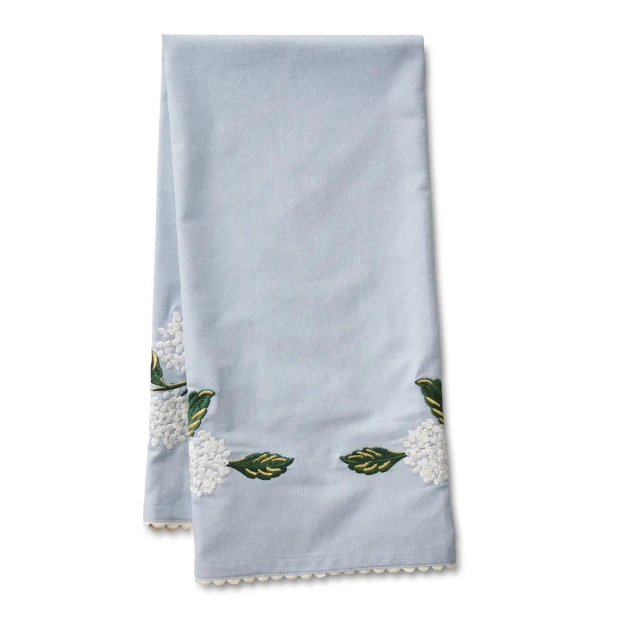 Rifle Paper Co. Tea Towel Hydrangea Embroidered Tea Towel