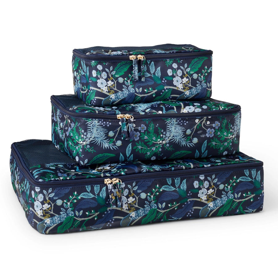 Rifle Paper Co. Travel Peacock Packing Cube Set