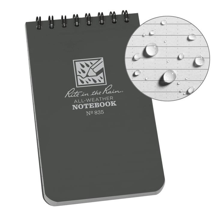 Rite in the Rain Notebooks & Notepads Gray Rite in the Rain 3" x 5" Top Spiral Notebook