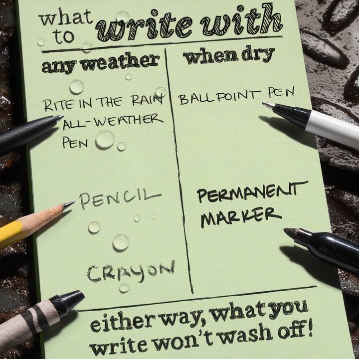 Rite in the Rain Notebooks & Notepads Green Rite in the Rain 4" x 6" Top-Spiral Notebook