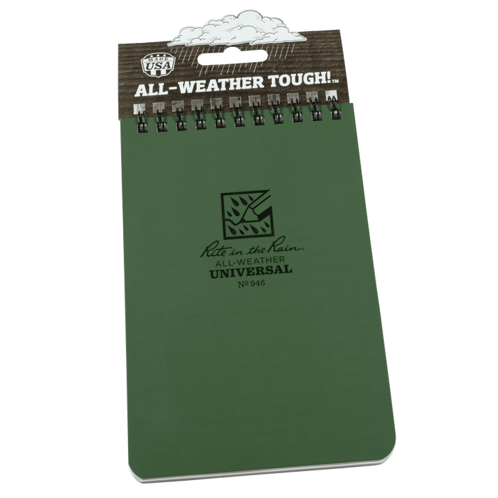 Rite in the Rain Notebooks & Notepads Green Rite in the Rain 4" x 6" Top-Spiral Notebook