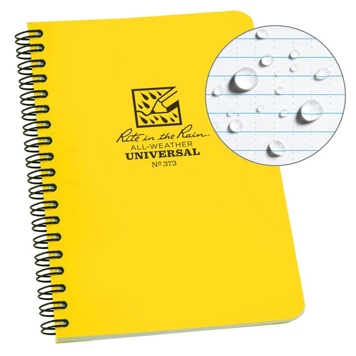 Rite in the Rain Notebooks & Notepads Yellow Rite in the Rain 4.625" x 7" Side Spiral Notebook