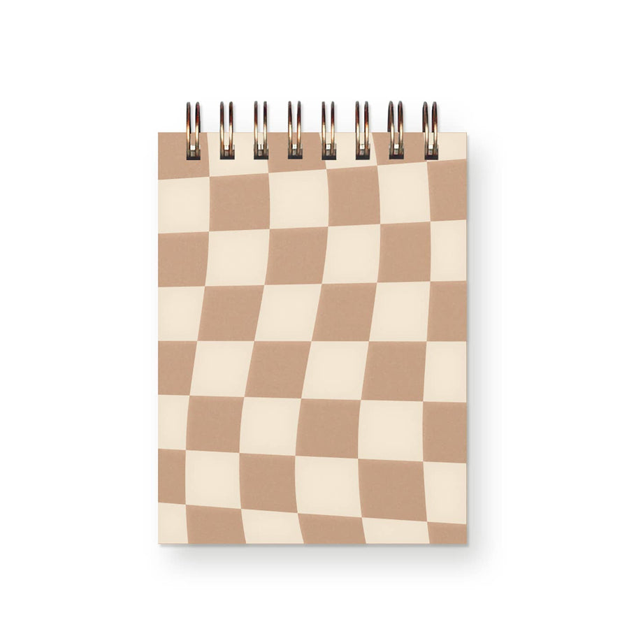 Ruff House Print Shop Notebook Golden Wheat Checkerboard Mini Jotter Notebook