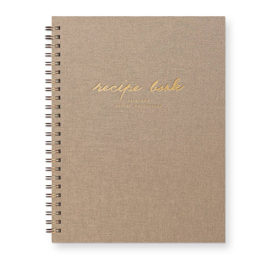Ruff House Print Shop Recipe Book Sand Linen Cover | Gold Foil Heirloom Recipe Book