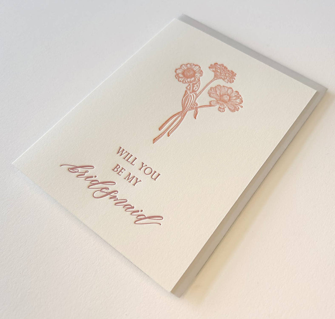Rust Belt Love Paperie Card Be My Bridesmaid Letterpress Greeting Card