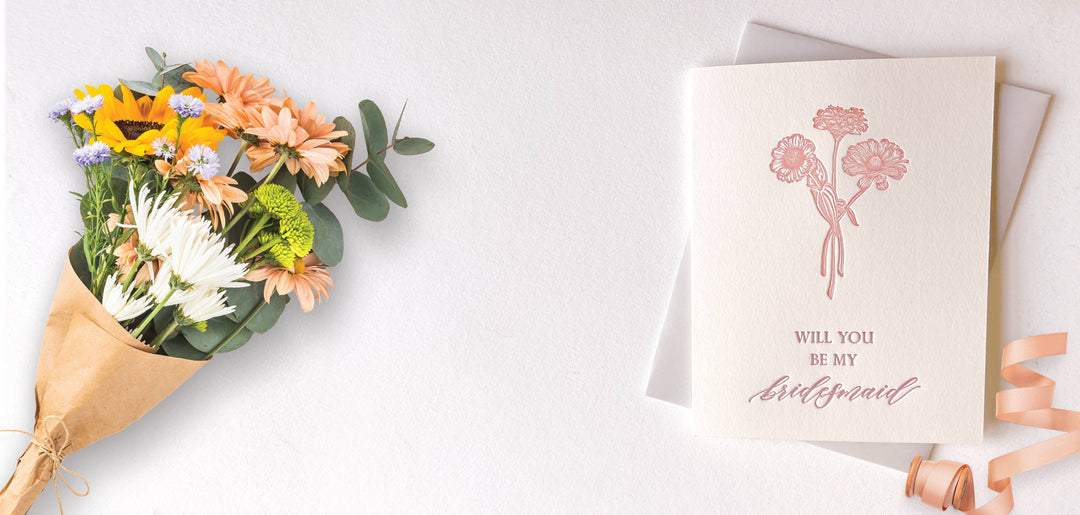 Rust Belt Love Paperie Card Be My Bridesmaid Letterpress Greeting Card