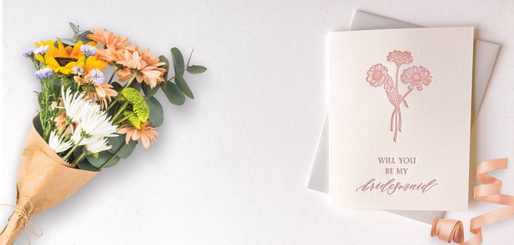 Rust Belt Love Paperie Card Be My Bridesmaid Letterpress Greeting Card