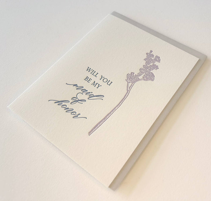 Rust Belt Love Paperie Card Be My Maid of Honor Letterpress Greeting Card
