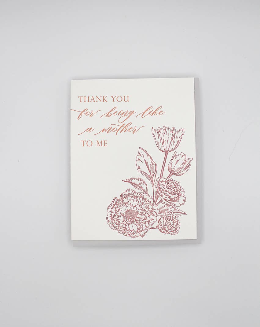 Rust Belt Love Paperie Card Thank You For Being Like A Mother To Me Letterpress Card