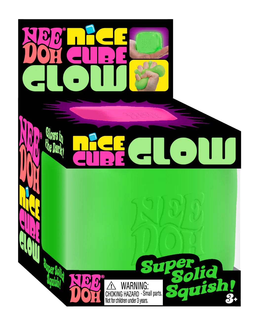 Schylling Sensory Toy Green Glow Nice Cube NeeDoh | Schylling