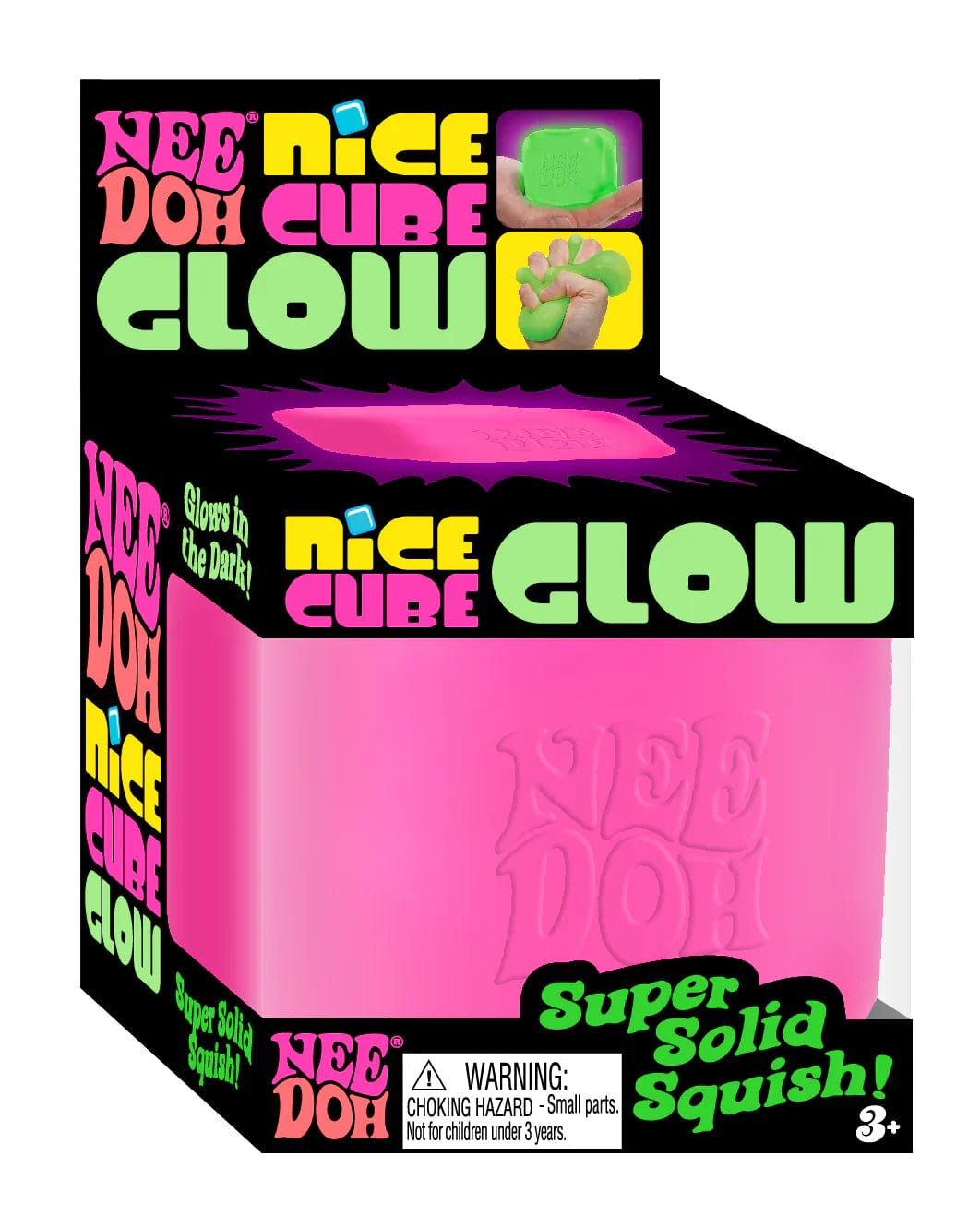 Schylling Sensory Toy Pink Glow Nice Cube NeeDoh | Schylling