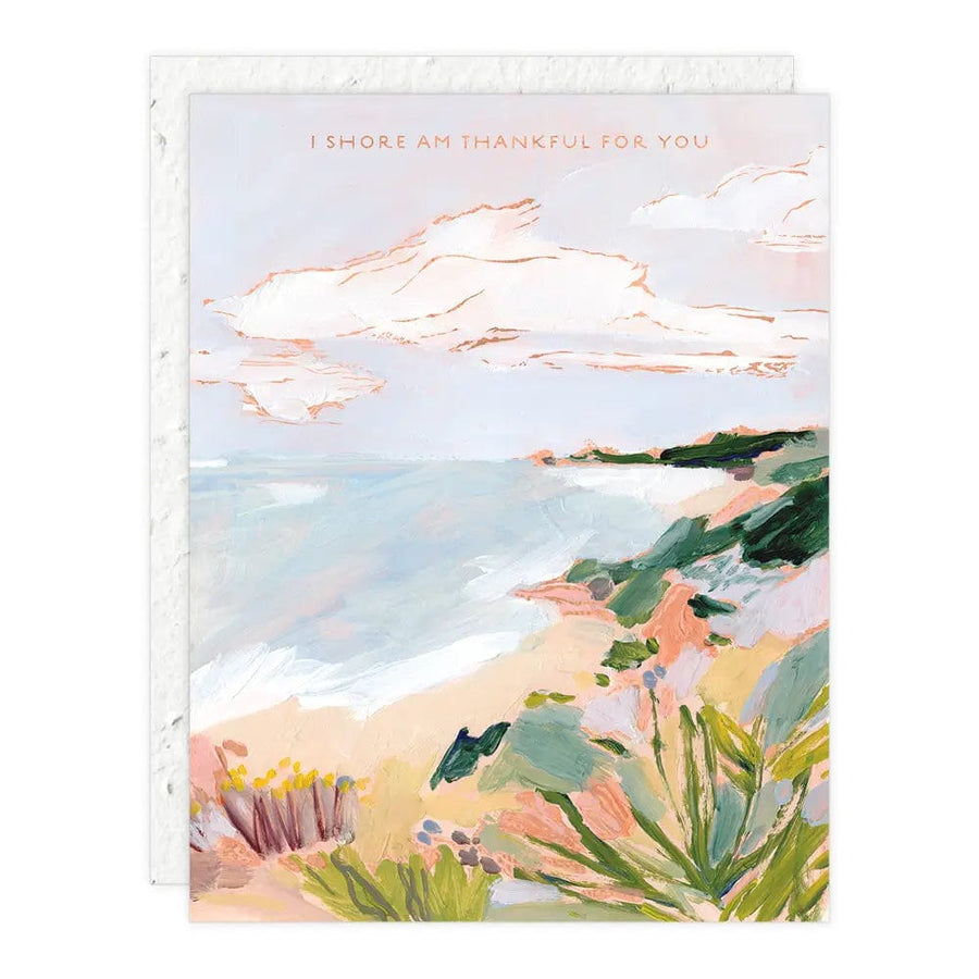 Seedlings Card Shore Am Thankful - Thank You Card