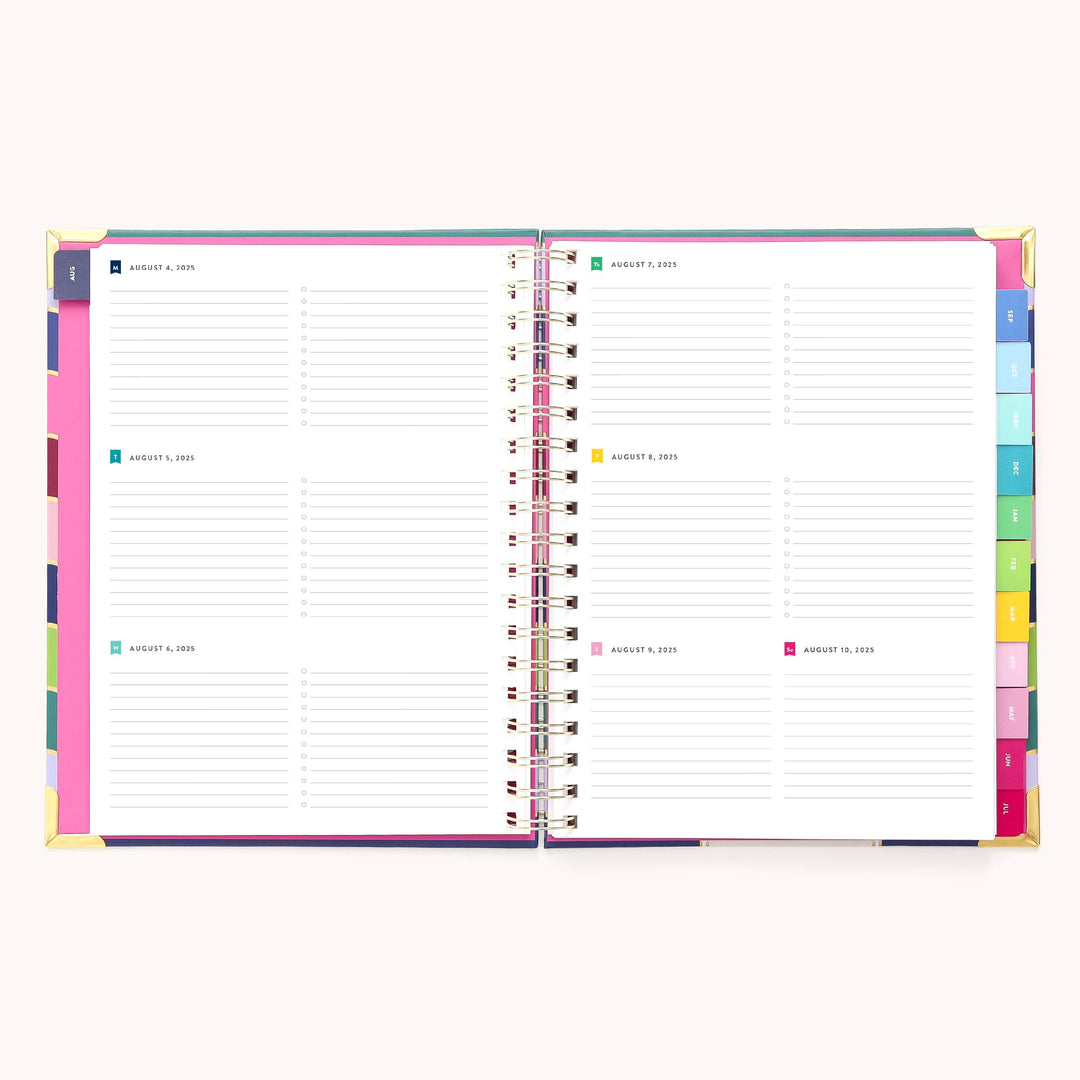 Simplified by Emily Ley paper 2025-2026 Spiral Weekly Simplified Planner - Rainbow Row