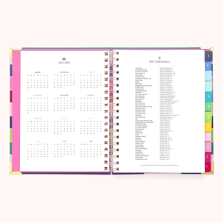 Simplified by Emily Ley paper 2025-2026 Spiral Weekly Simplified Planner - Rainbow Row