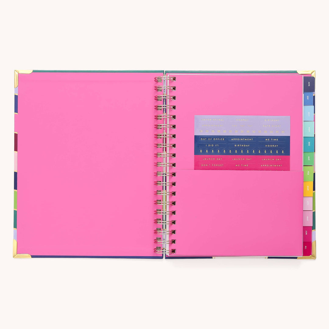 Simplified by Emily Ley paper 2025-2026 Spiral Weekly Simplified Planner - Rainbow Row