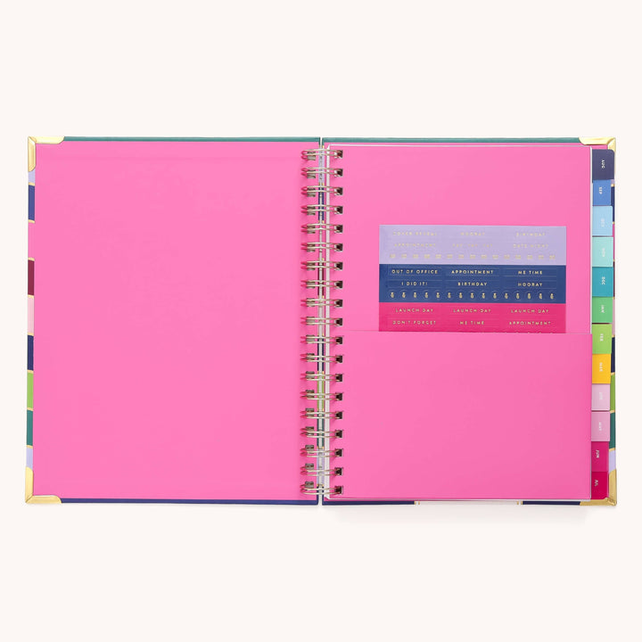Simplified by Emily Ley paper 2025-2026 Spiral Weekly Simplified Planner - Rainbow Row