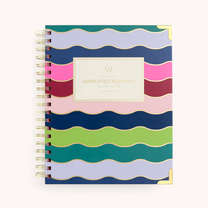 Simplified by Emily Ley paper 2025-2026 Spiral Weekly Simplified Planner - Rainbow Row