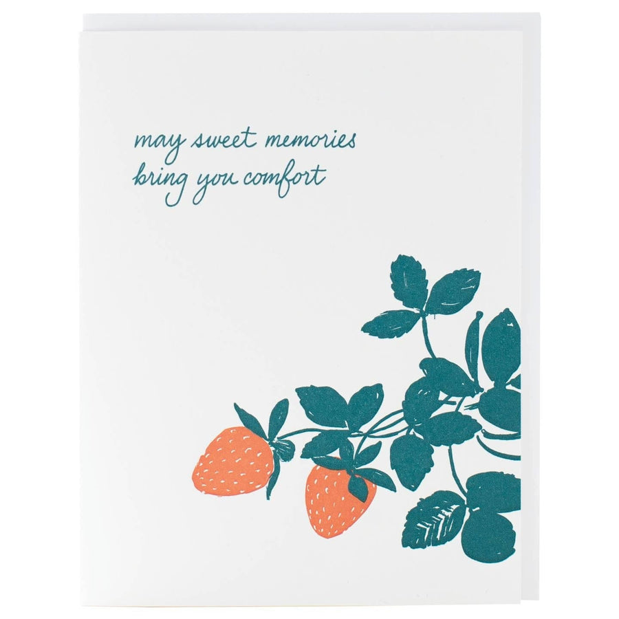 Smudge Ink Card Strawberry Plant Sympathy Card