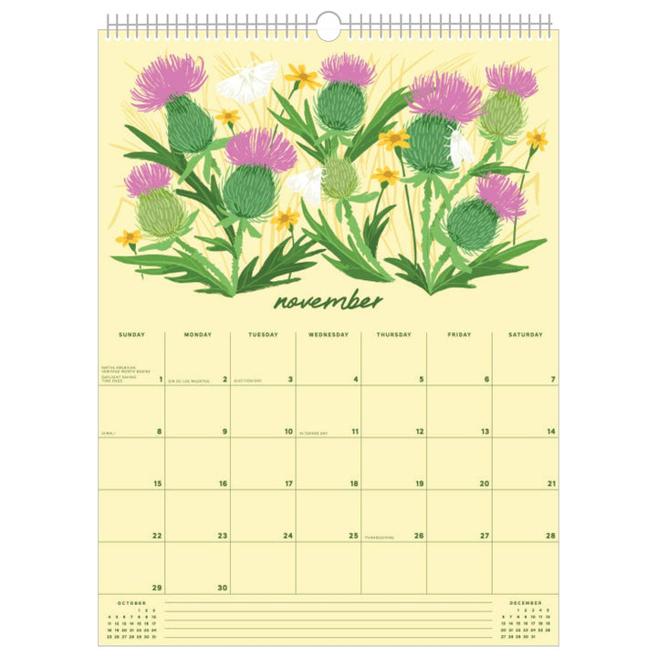 Smudge Ink paper 2026 Wildflower Wall Calendar