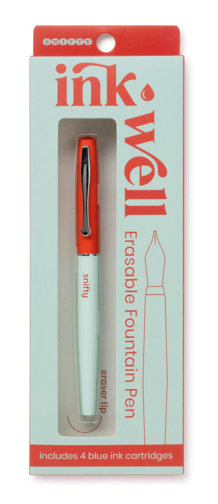 Snifty Paper Ink Well Erasable Fountain Pen - Tomato & Mint | SNIFTY
