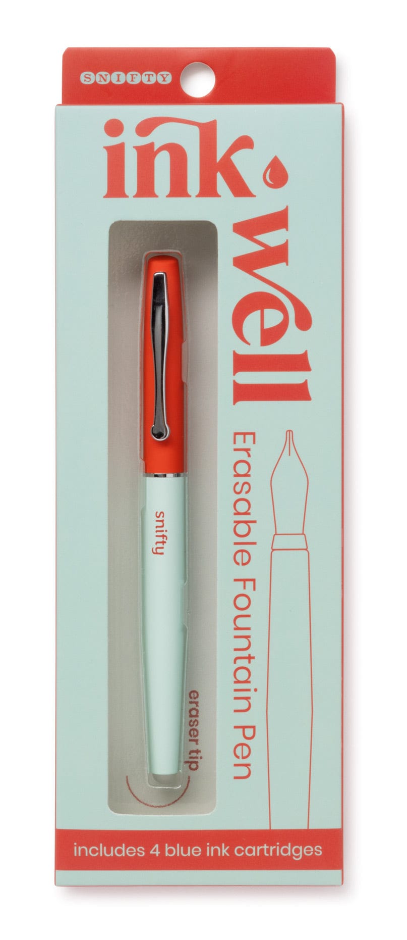 Snifty Paper Ink Well Erasable Fountain Pen - Tomato & Mint | SNIFTY