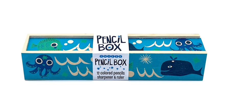Snifty Pencils Pencil Box + Colored Pencils - Ocean Friends