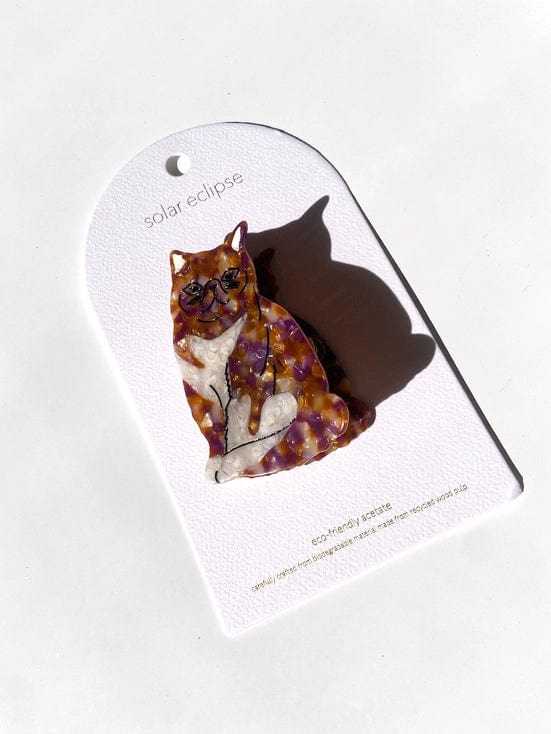 Exotic Tabby Cat Claw Hair Clip Paper Luxe