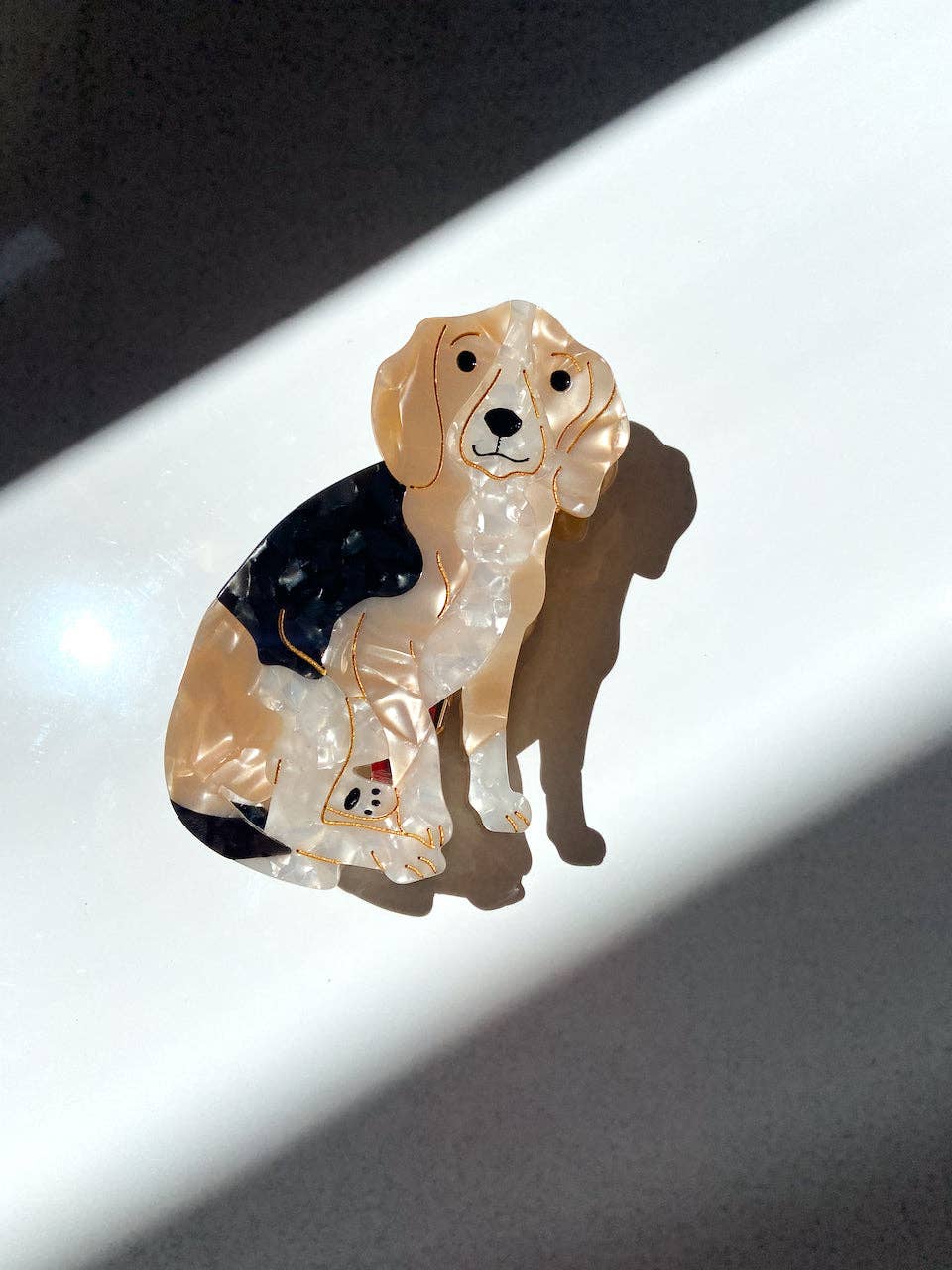 Solar Eclipse Hair Claws & Clips Hand-painted Beagle Dog Breed Claw Hair Clip | Eco-Friendly