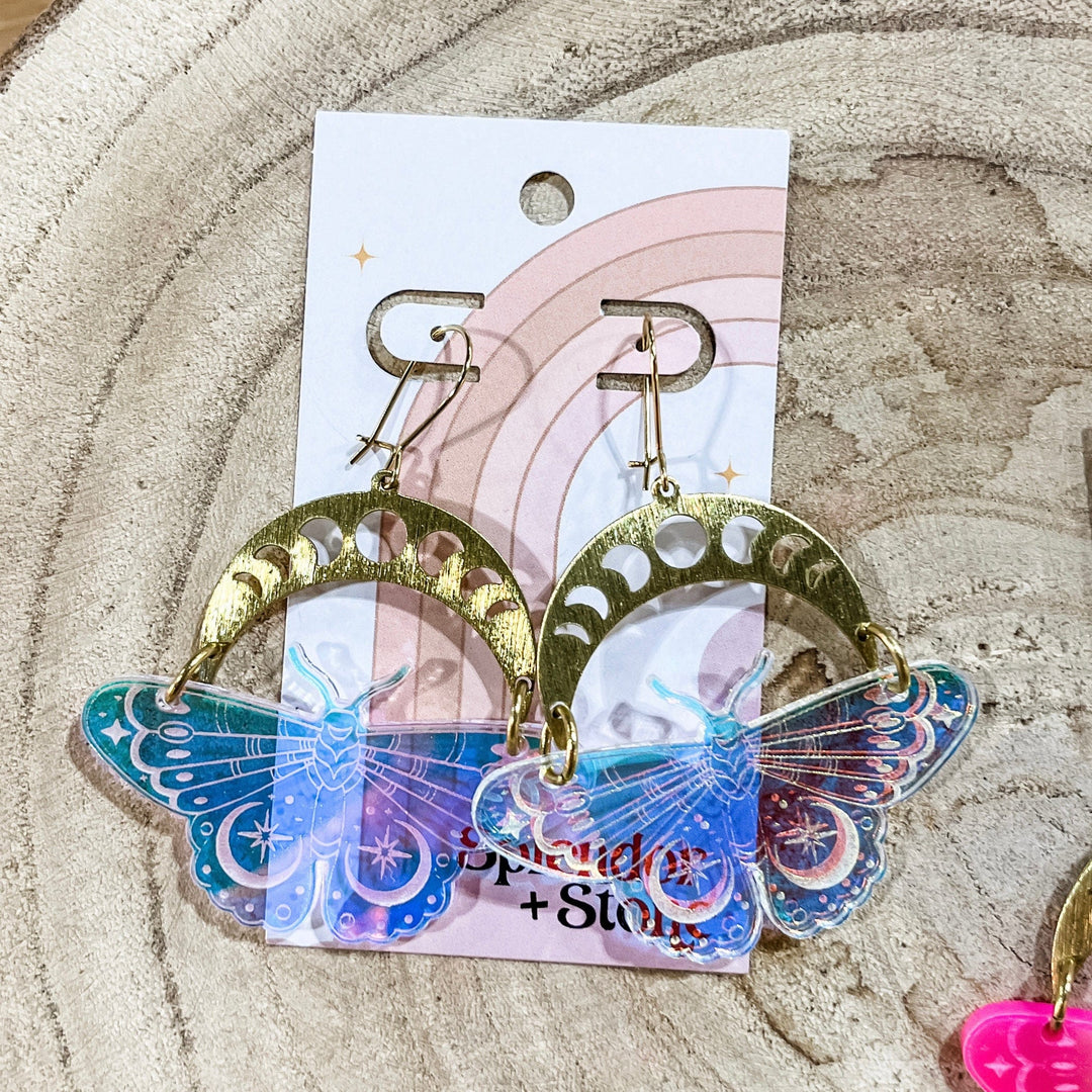 Splendor and Stone Iridescent Mystical Butterfly Earrings