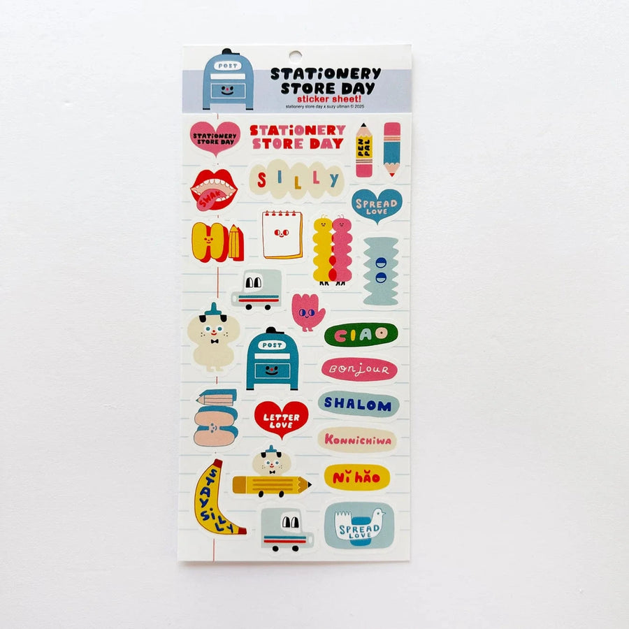 Stationery Store Day Cards Suzy's Cuties Sticker Sheet