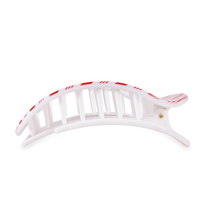 TELETIES Fashion Flat Round Hair Clip | Large | Candy Cane Crush