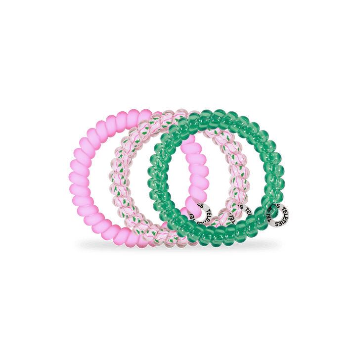 TELETIES Fashion Spiral Hair Coils | Small | Merry Pinkmas Hair Ties