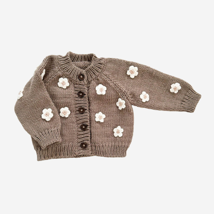 The Blueberry Hill Baby 6-12m Flower Cardigan Tan Kids and Baby Apparel Sweater Easter