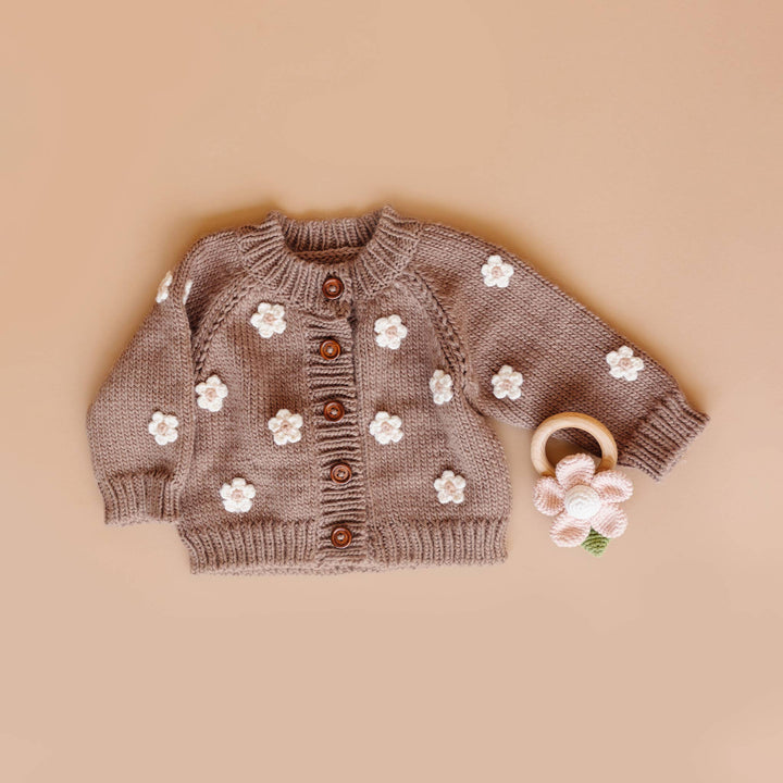 The Blueberry Hill Baby Flower Cardigan Tan Kids and Baby Apparel Sweater Easter