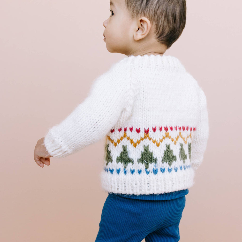 The Blueberry Hill Baby Holiday Tree Fair Isle Cardigan Kids Baby Sweater Winter