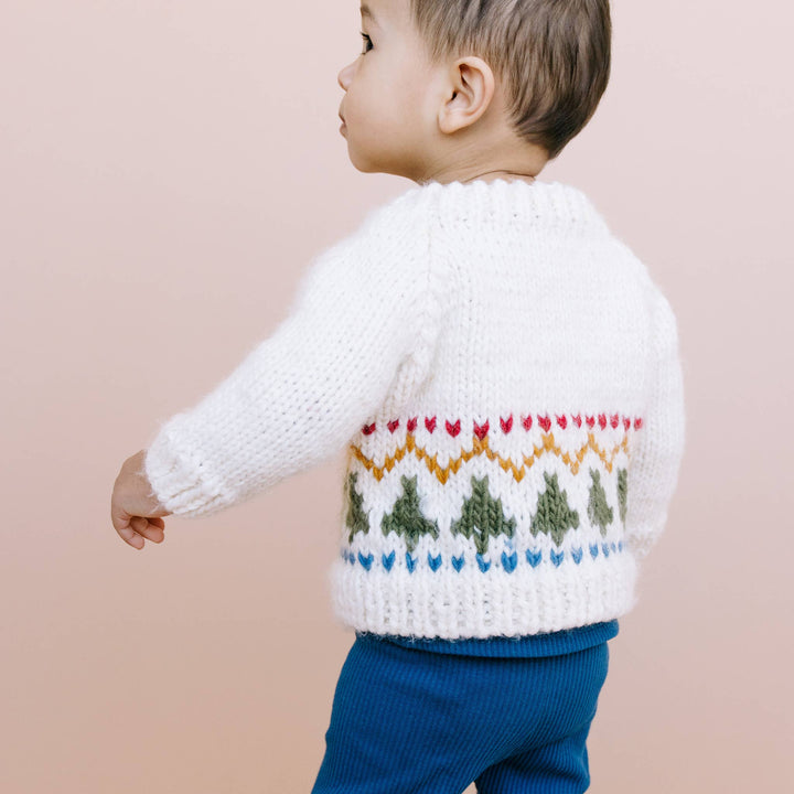 The Blueberry Hill Baby Holiday Tree Fair Isle Cardigan Kids Baby Sweater Winter