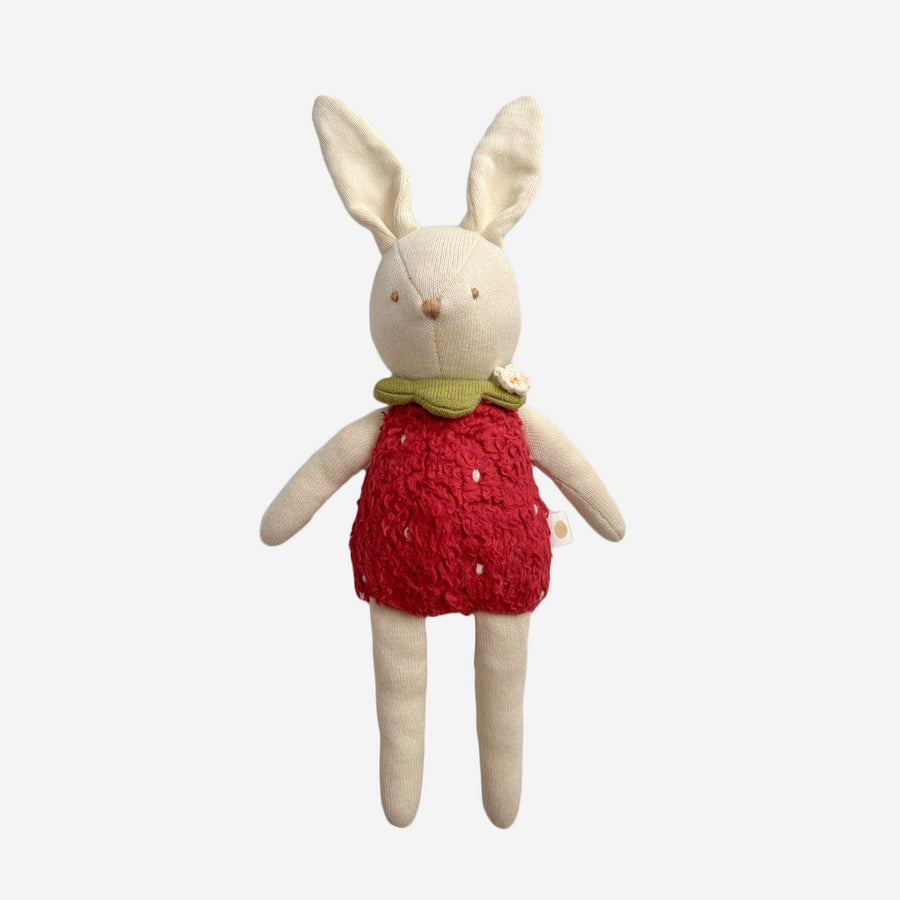The Blueberry Hill Baby Plush Bailey Bunny Strawberry Plushie | Baby Kids Toy Animal