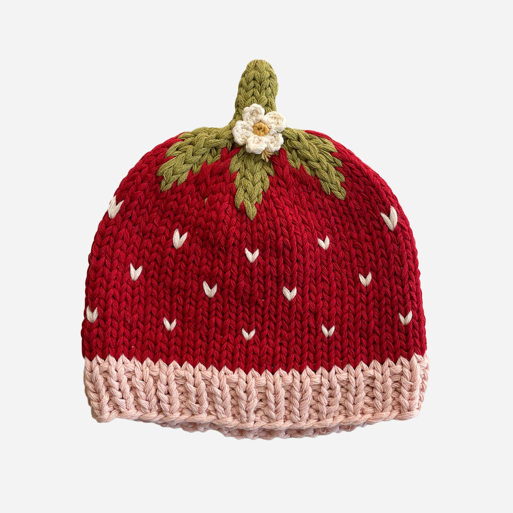 The Blueberry Hill Hat 6-24m Cotton Addie Strawberry | Cotton Baby Hat