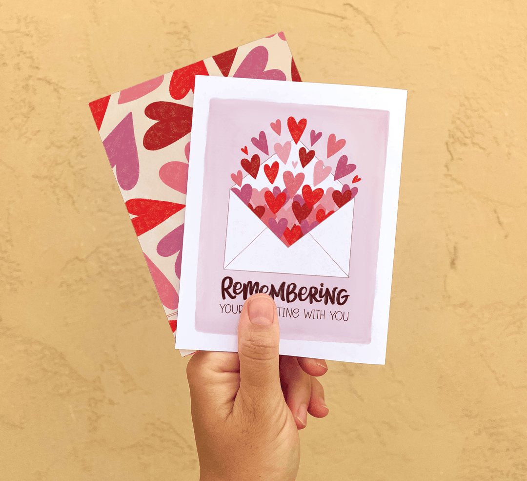 The Noble Paperie Remembering Valentine | Love Grief Sympathy Valentine's Card