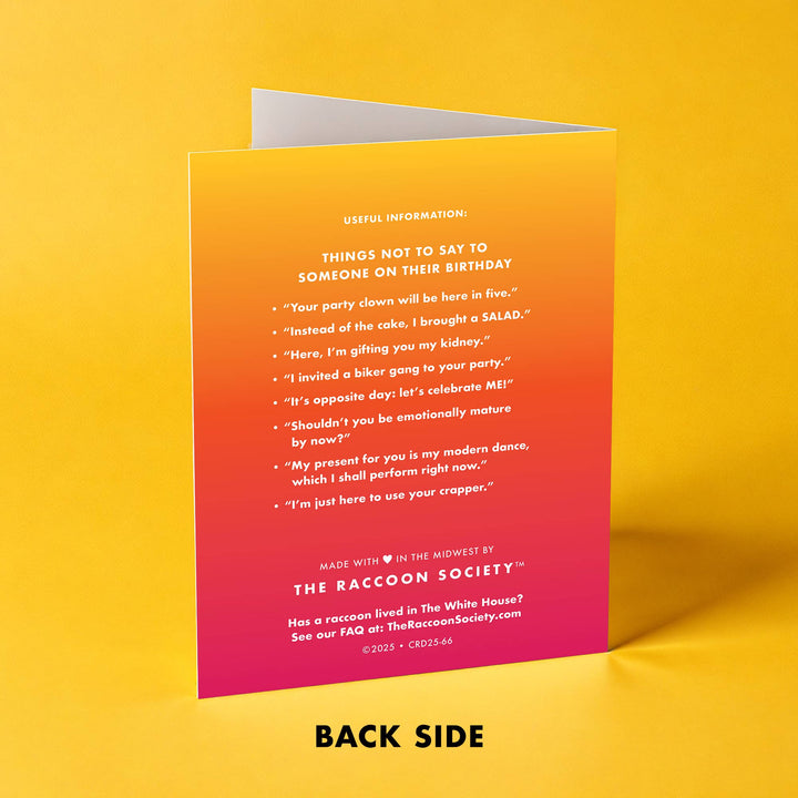 The Raccoon Society Cards Donald to Mars - Birthday Card