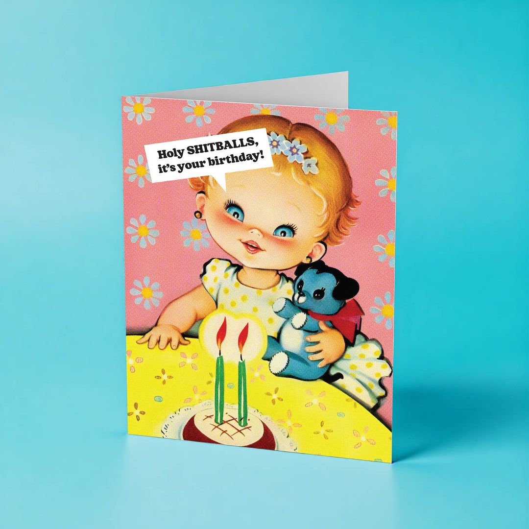 The Raccoon Society Cards Holy Shitballs - Birthday Card