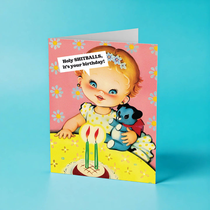 The Raccoon Society Cards Holy Shitballs - Birthday Card