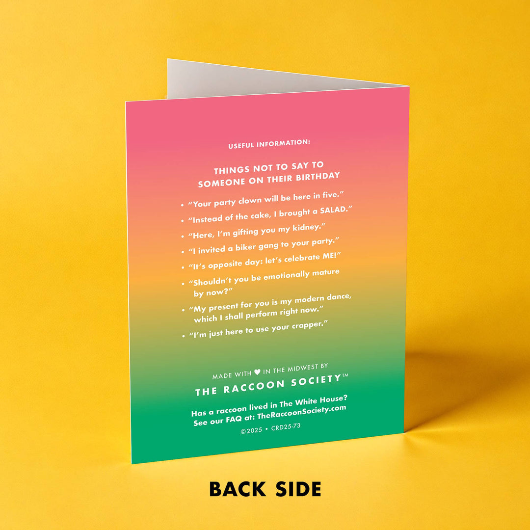 The Raccoon Society Cards Holy Shitballs - Birthday Card