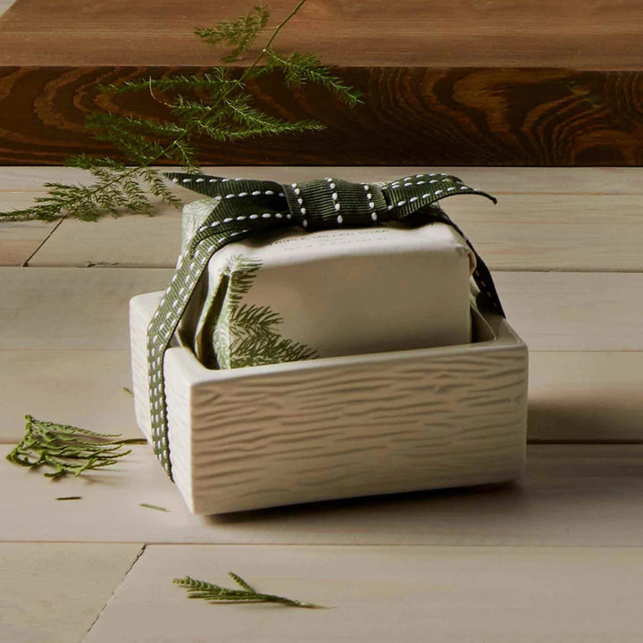 Thymes Holiday Frasier Fir Bar Soap & Dish Set