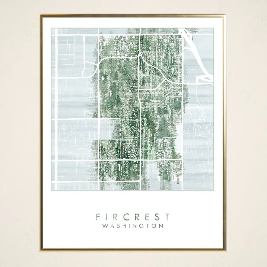 Turn-of-the-Centuries Art Print Fircrest Fir Tree Map Art Print