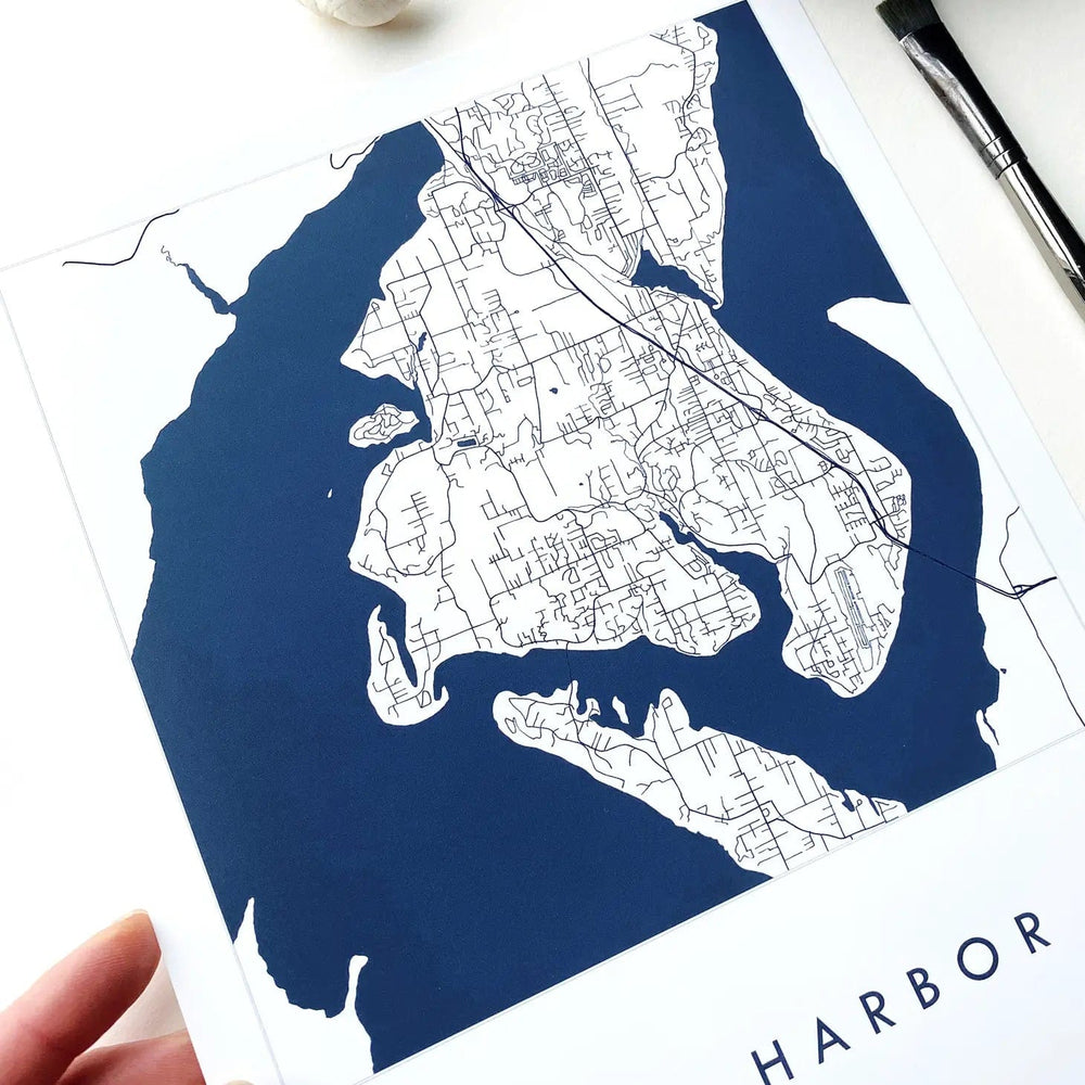 Turn-of-the-Centuries Art Print Gig Harbor Blueprint Map Art Print