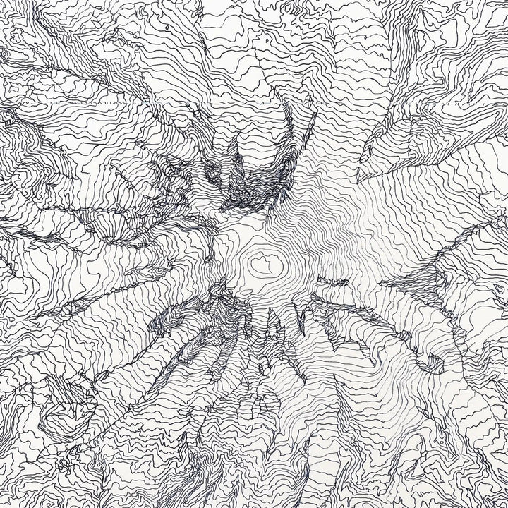Turn-of-the-Centuries Art Print Mount Rainier Tahoma Topo Lines Map - 8" x 10" Art Print