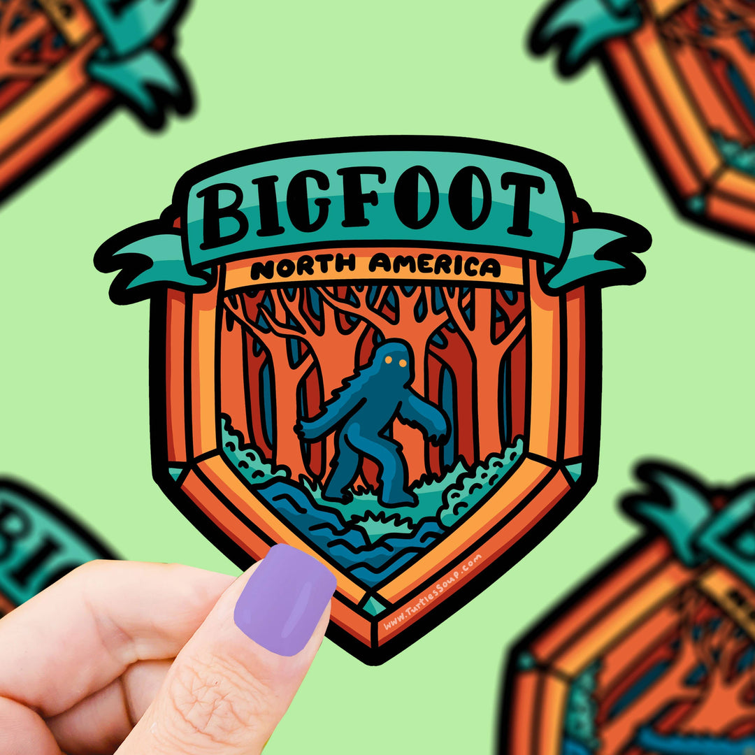 Turtle's Soup Big Foot Cryptid  Location Sighting Vinyl Sticker