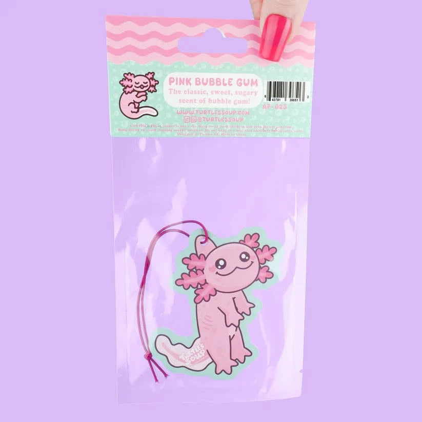 Turtle's Soup Cards Dangling Axolotl Bubble Gum Scented Air Freshener | Turtle's Soup