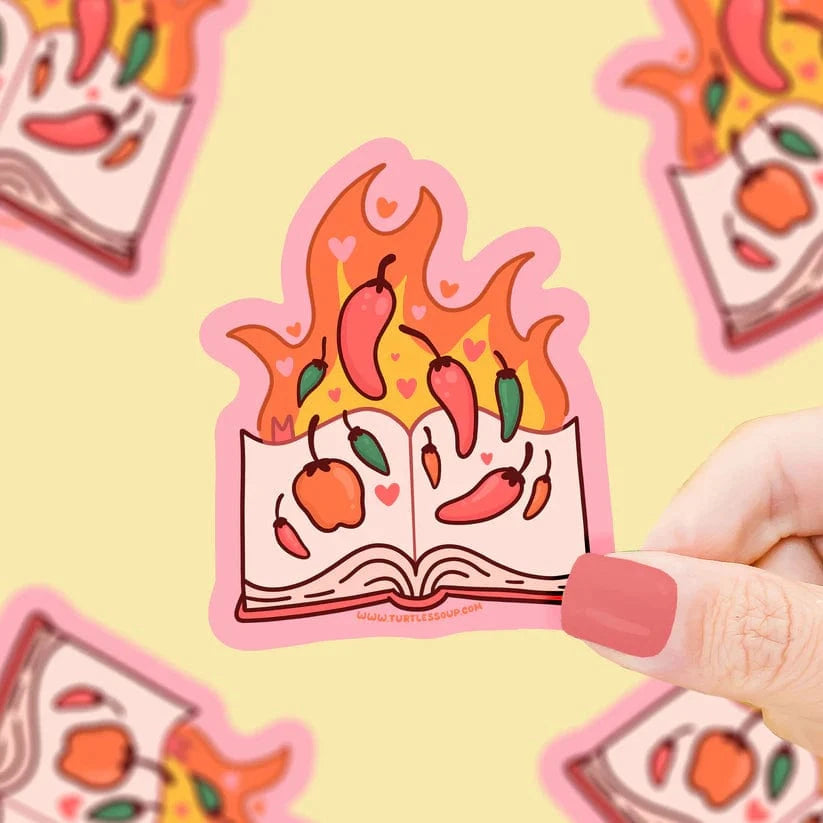 Turtle's Soup Cards Flaming Hot Romance Book Vinyl Sticker | Turtle's Soup